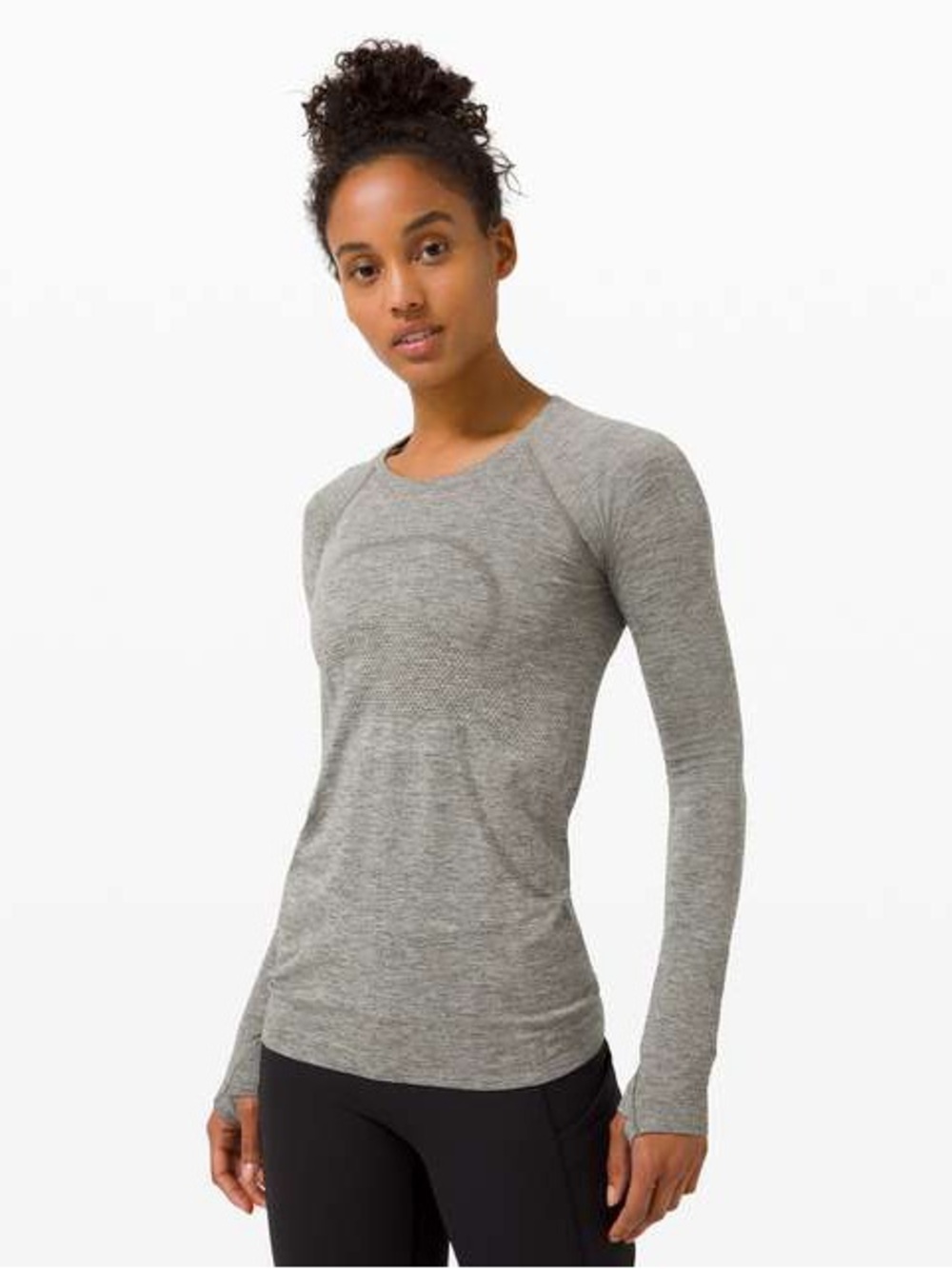 Lululemon Athletica Swiftly Tech Long Sleeve Grey Top, size 4